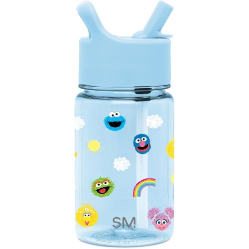 Simple Modern Sesame Street Kids Water Bottle Plastic BPA-Free Tritan Cup with Leak Proof Straw Lid | Reusable and Durable for Toddlers, Boys | Summit Collection | 12oz, Sesame Street Pals