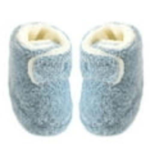 Avrntaa Newborn Baby Girl Boy Soft Fleece Booties - Toddler First Walkers Winter Ankle Crib Shoes Blue Socks Size 0-6 Months