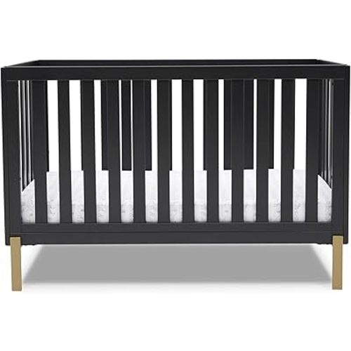 Delta Children Hendrix 4-in-1 Convertible Crib, Midnight Grey/Bronze