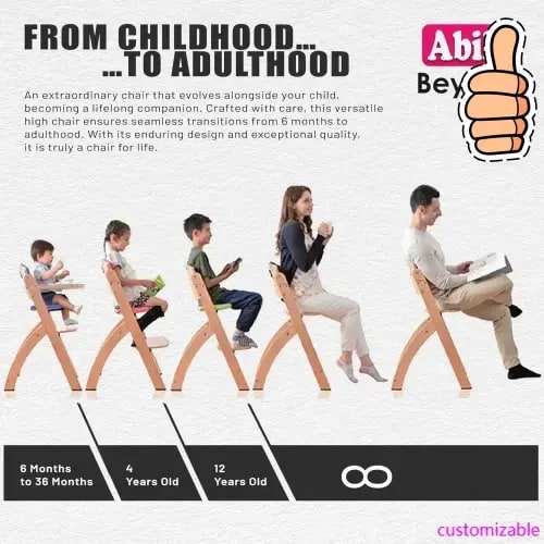 NEW-Beyond Junior Wooden High Chair with Tray - Adjustable and Convertible High Chair for Babies and Toddlers - 6 Months to 250 - AliExpress