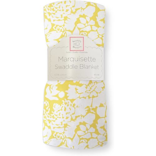 SwaddleDesigns Marquisette Receiving Swaddle Blanket Soft Premium Cotton Muslin Yellow Lush