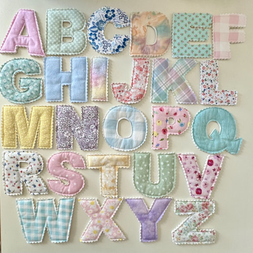 Fabric Alphabet Learning Set: Quilted Pastel ABCs