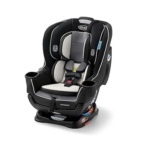 Graco Extend2Fit Convertible Car Seat, Rear and Forward Facing Car Seat with Adjustable Extension Panel for Extra Legroom, Great Gift for Baby Shower or Baby Registry, Gotham