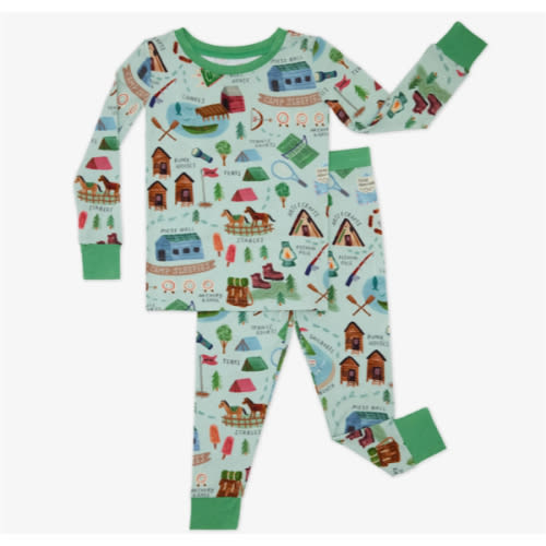 5/6 (Wren) - Green Camp Sleepies Two-Piece Pajama Set – Little Sleepies