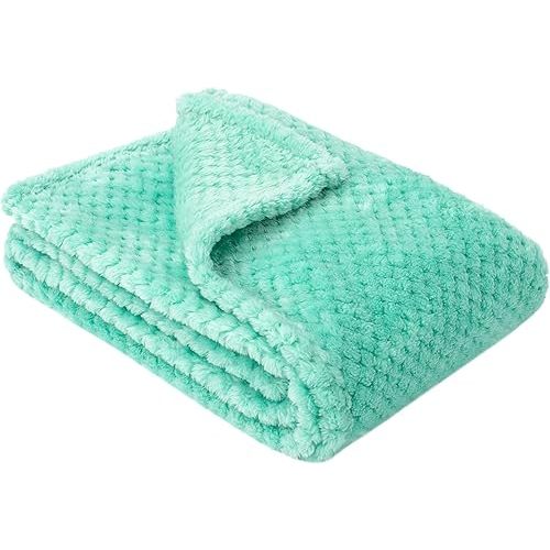 WONDER MIRACLE Fuzzy Blanket or Fluffy Blanket for Baby, Soft Warm Cozy Coral Fleece Throw Blanket, 28Wx40L, XS-T Blue