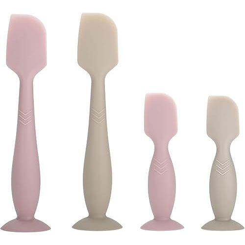 Baby Diaper Cream Spatula Applicator, 4 Pack Baby Butt Paste Spatula Diaper Cream Brush for Newborn Baby, 2 Large and 2 Mini Sizes (Pink, gray)