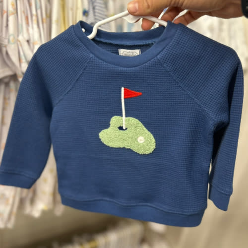 Blue Golf Baby Waffle. Size: 9-12M