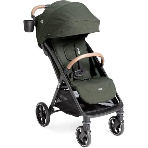 Joie Baby, Nutmeg™ Compact Travel Stroller, Lightweight Baby Stroller with One‑Hand Fold, Multi‑Position Recline, Smooth Ride Suspension (Forest)
