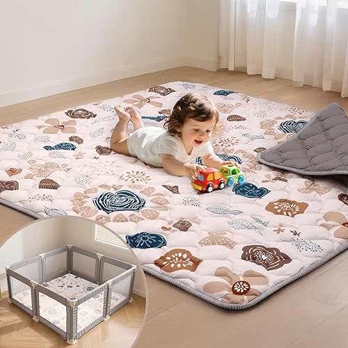 Baby Play Mat for Floor - Boho Flower