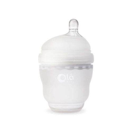 Olababy Silicone Gentle Baby Bottle - 4oz, Color: Frost