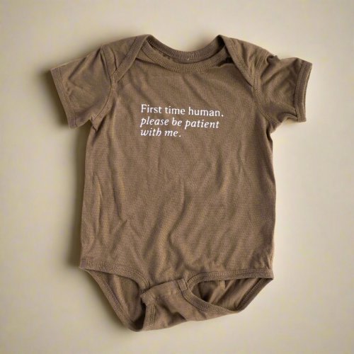 'First Time Human' Infant Fine Jersey Bodysuit