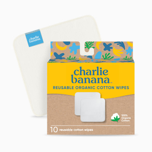 Charlie Banana Reusable & Washable Cotton Wipe (10 Pack) - One Size
