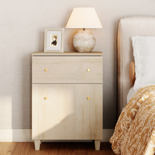 Corrigan Studio® Large Nighstand Bedside Table With Drawer And Door | Wayfair