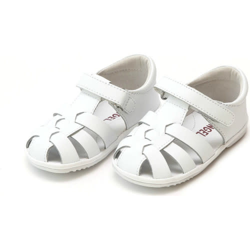Baby Mack Leather Fisherman Sandal, White - Angel Shoes | Maisonette