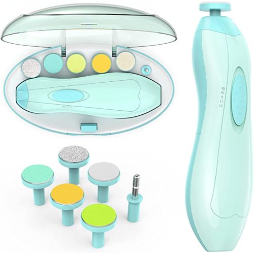 Baby Nail Clippers with Light, Lupantte Electric Baby Nail Trimmer, Safe Baby Nail File for Newborn to Toddler Toes and Fingernails, Kids Nail Care, Polish and Trim - Green