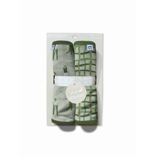 Burp Cloths Set of 2 (Golf/Green Wavy Plaid)