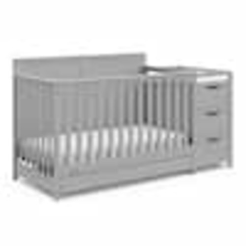 Graco Hadley Pebble Gray 4-in-1 Convertible Crib and Changer with Drawer 04586-70F