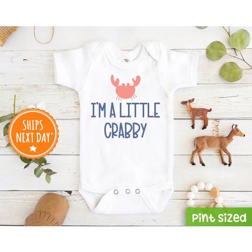 I&#39;m A Little Crabby Baby Onesie® - Cute Summer Baby Onesie® - Beach Baby Onesie® - Funny Baby
