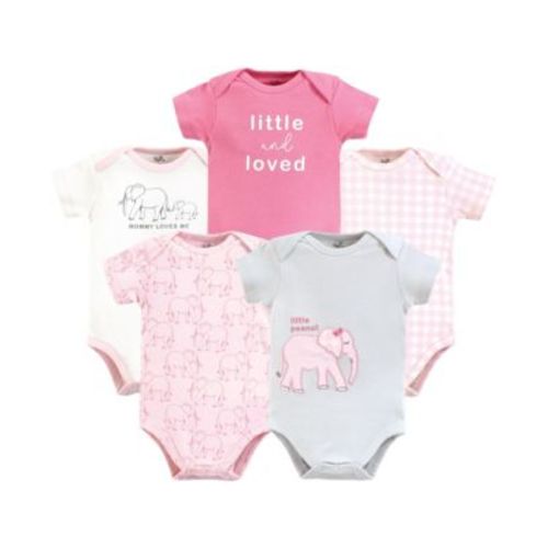 Baby Girls Organic Cotton Bodysuits, Pink Peanut, 6-9 Months