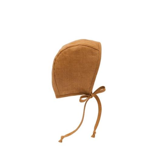 Rust Linen Bonnet, Cotton-Lined, by Briar Baby 6-12 months