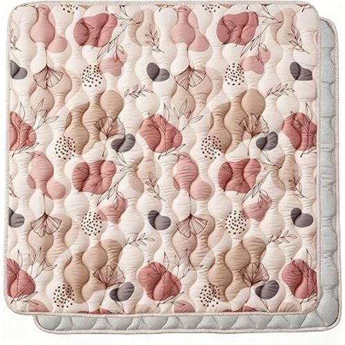 Bunnikins & Clover 50"x50" Thicken Soft Play Mat for Babies 0-6 Months, Foldable and Non Slip One-Piece Baby Crawling Mat, Washable Padded Foam Play Mat for Baby, Toddlers Infants, Tummy Time