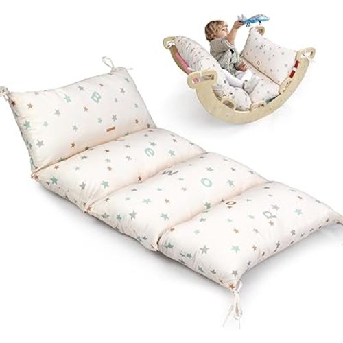 BlueWood Cushion for Climbing Arch, Montessori Philosophy Soft and Non-Slip Pillow for Kids, Pikler Cushion for Reading, Playing, Games, Parties (Pearl)