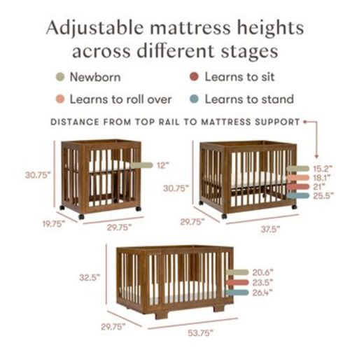Babyletto Yuzu 8-in-1 Convertible Crib with All-Stages Conversion Kits - Natural Walnut