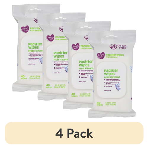 (4 pack) Parent's Choice Pacifier Wipes, Fruit Flavored, 40 Count