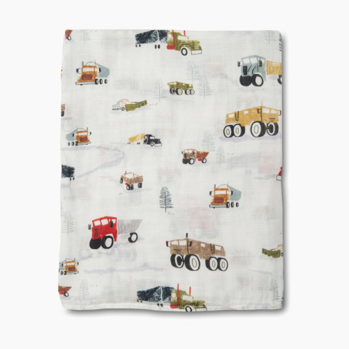Loulou Lollipop Bamboo Muslin Swaddle - Happy Trucks