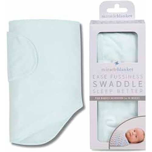 Miracle Blanket Swaddle Wrap - Boy, Girl, or Neutral Receiving Baby Blanket - Soft, Wearable Sleep Sack Essential for Newborns and Infants (Mint)