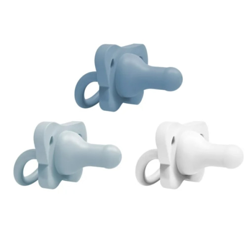 Dr. Brown's HappyPaci 100% Silicone Baby Pacifier, One-Piece, White/Blue/Light Blue, 0-6m, 3 Pack - Walmart.com