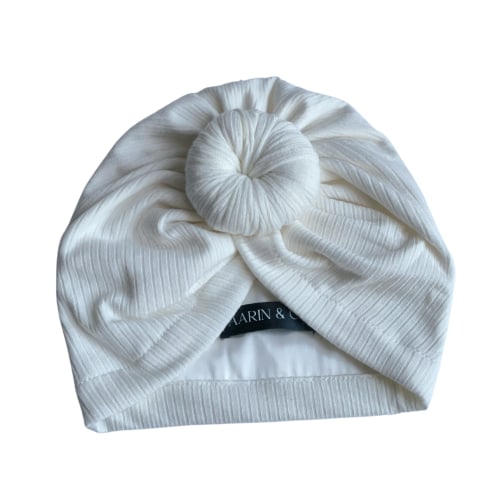 Snow Ribbed Turban