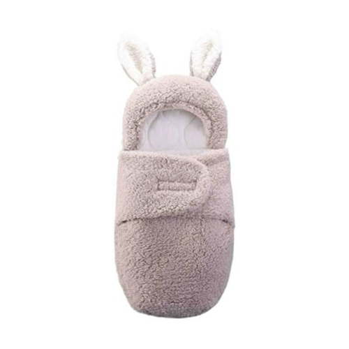 Baby Swaddle Blanket Boys Girls Cute Cotton Plush Receiving Blanket Soft Newborn Sleeping Wraps for Infant Baby Shower Gift Gray 3-6 Months