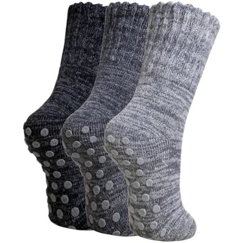 SeeyAN Merino Wool Grip Socks, 3 Pairs
