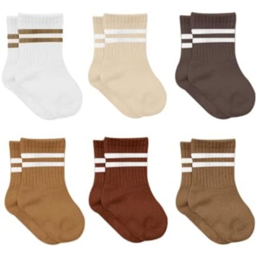 bistyle Baby Grip Ankle Socks 6 Pairs | Newborn Infant Toddlers Socks Organic Cotton | Kids Boys Girls Ankle