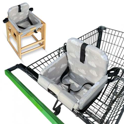 Shopping Cart Cover for Baby (Grey Clouds)