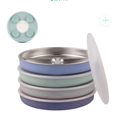 7.8" Stainless Steel Divided Plates with Suction Sleeve