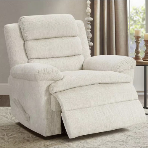 Aitana Beige Microfiber Manual Swivel Glider Recliner
