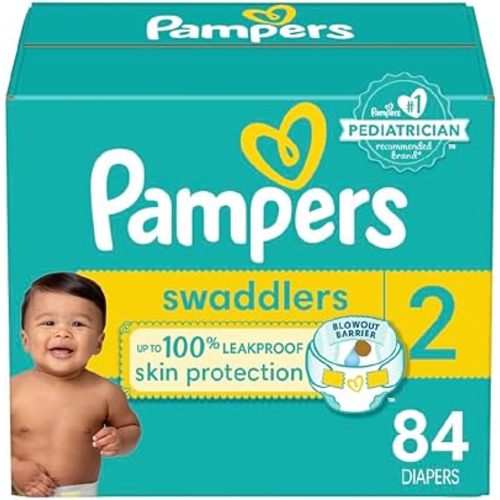 Pampers Baby Diapers - Swaddlers - Size 2, 84 Count, Ultra Absorbent Disposable Infant Diaper