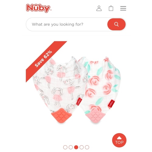 100% Natural Cotton Muslin Teething Bib (2 Pack)