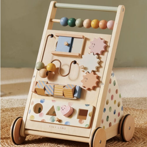 Tiny Land® Versatile Natural Wooden Baby Walker