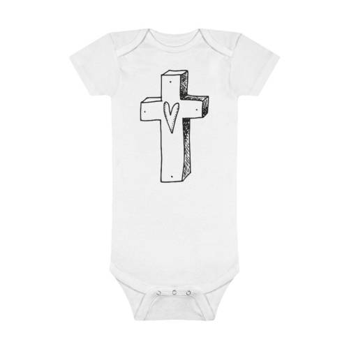 Trust in the Lord Christian Onesie | Christian Onsie | Bible Verse Onesie | Cross Onesie® | Organic Baby Bodysuit