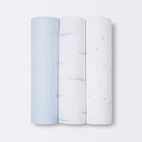 Muslin Swaddle Blankets 3pk - Cloud Island™ Clouds