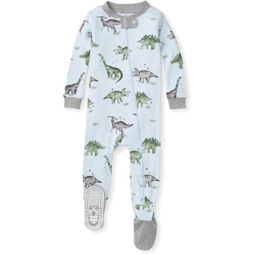 Burt's Bees Baby Boys' Pajamas, Zip-Front Non-Slip Footed Sleeper, Organic Cotton