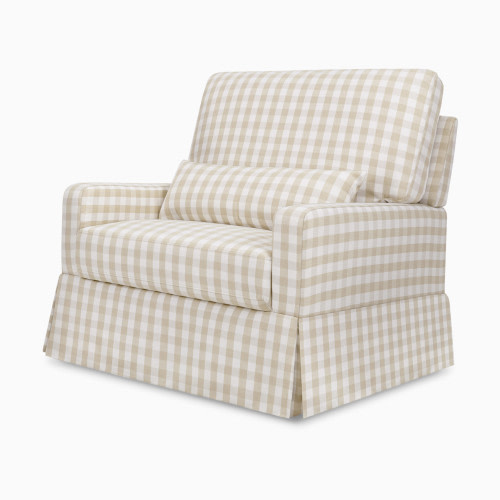 Namesake Crawford Pillowback Chair and a Half - Tan Gingham
