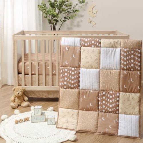 The Peanutshell Crib Bedding Set For Baby Boys And Girls, Boho Celestial, 3 Pieces