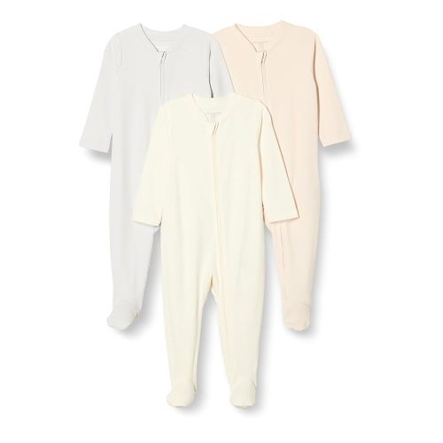 Amazon Essentials Unisex Babies' Footed Sleep and Play, Pack of 3