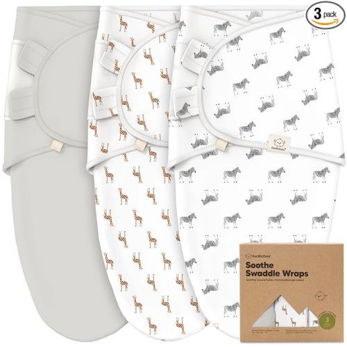3-Pack Organic Baby Swaddle Sleep Sacks - Swaddles for Newborns, Infant 0-3 Months, Baby Girls, Boys, Soft & Snug Newborn Sleep Sack, Nursery Swaddling Blankets (The Wild, OS)