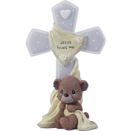 Precious Moments 203104 Jesus Loves Me Bear Resin Cross