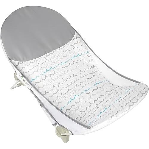 The First Years Sure Comfort Folding Baby Bather - Baby to Toddler Bath Tub - No-Slip Seat - for Sink or Tub Use